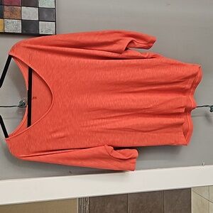 Laila Jayde Orange lightweight knit shirt XL